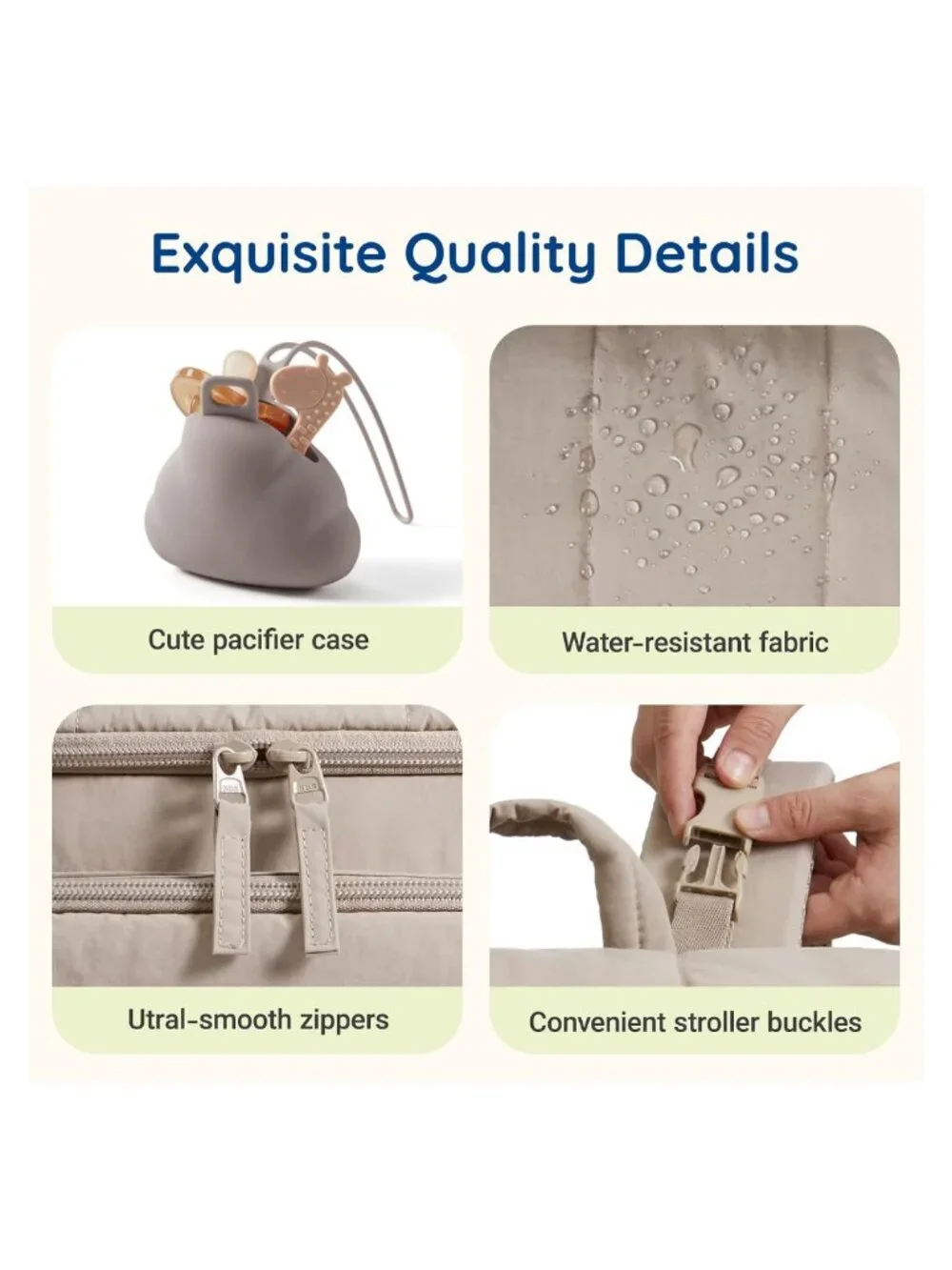 mommore Diaper Bag Backpack Water Resistant Polyester Changing Pad Travel